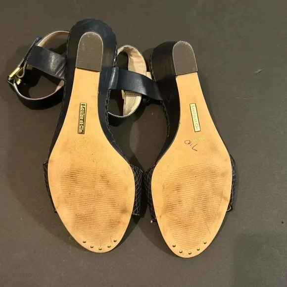 Louise et Cie Navy Blue Strappy Wedge Heel Sandals size 9 - Picture 10 of 11